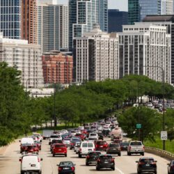 Traffic along Lake Shore Drive in Chicago